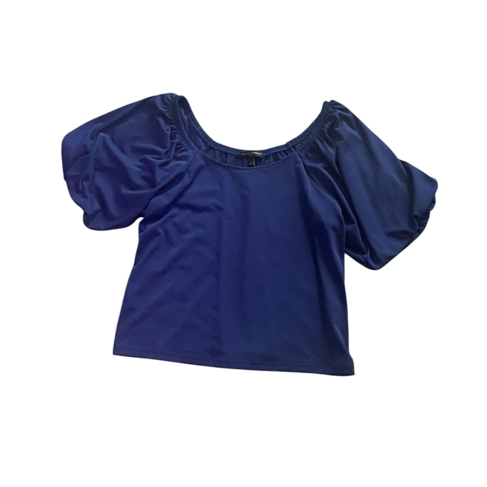 Elegant Blue Puff Sleeve Top